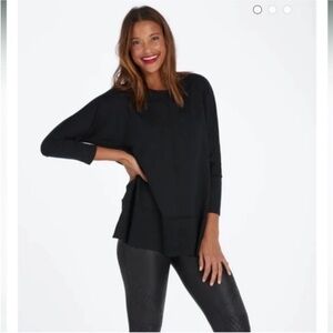 SPANX Perfect Length Dolman Sleeve Black Top Size XS